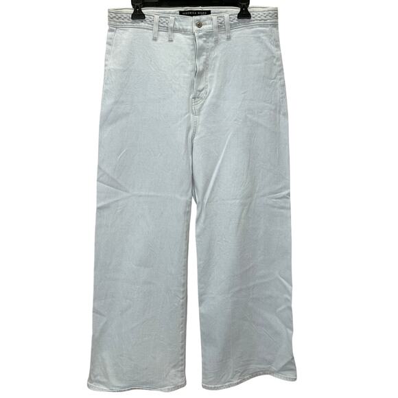 Veronia Beard Grant Extra High Rise Wide Leg Jeans Size 32 Braided Light Wash - Picture 1 of 6